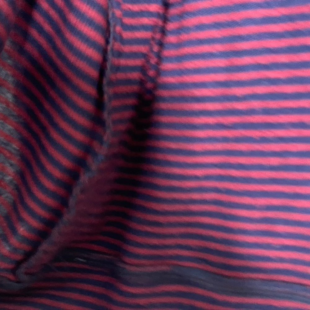 Anthropologie Sundry Striped Comfortable Cozy Cardigan Navy Maroon Size 2 M - Picture 10 of 11